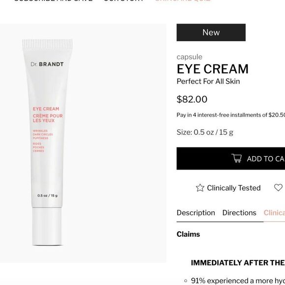 Dr. Brandt Eye Cream | Wrinkles, Dark Circles, Puffiness | Skincare | NWT - Picture 5 of 5